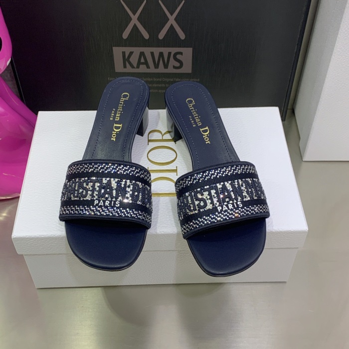 Dior Dway with Diamond Heeled Sandal Pumps Size 35-41 7-Color