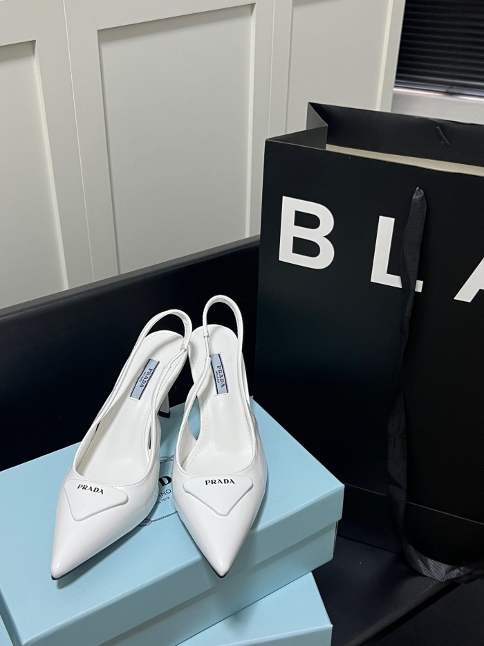 Prada Brushed Leather Slingback Pumps Size 35-41 3-Color