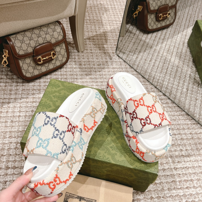 Gucci Platform Sandal Slippers Size 36-45  4-Color