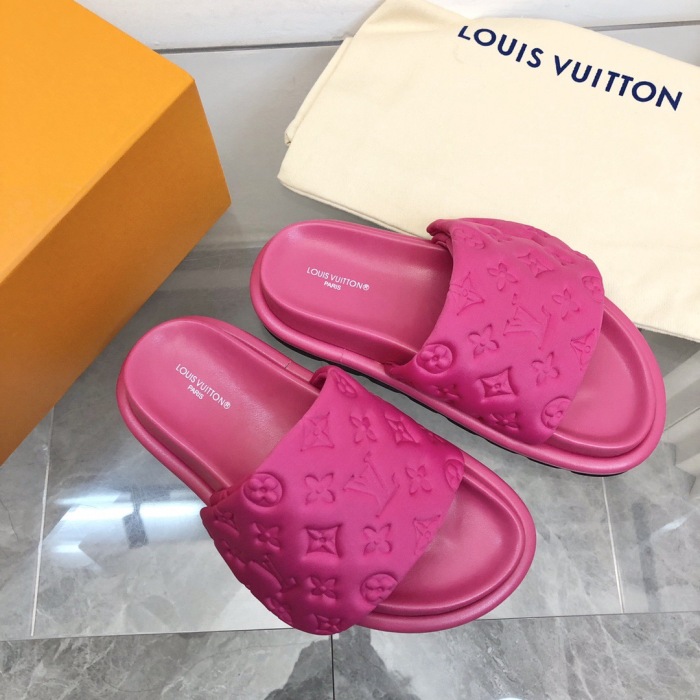 Louis Vuitton Pool Pillow Flat Comfort Slippers Size 36-46 5-Color