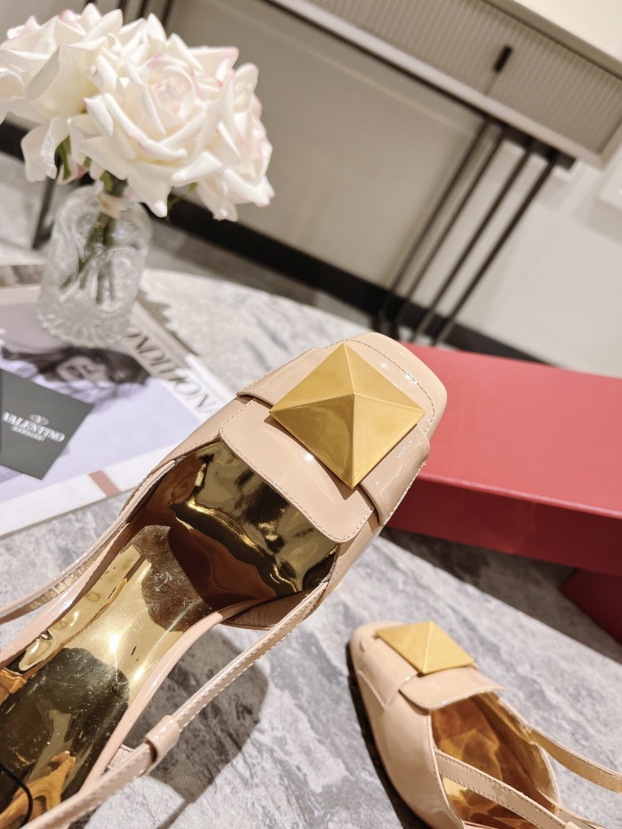 Valentino One Stud Patent Leather Slingback Pumps Size 35-41 4-Color