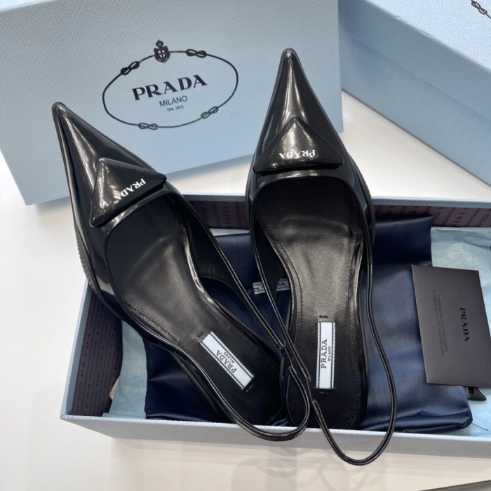 Prada Soft Padded Leather Slingback Pumps Size 35-41 4-Color