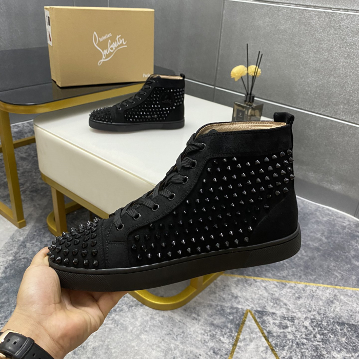 Christian Louboutin Louis Spikes High-Top Sneaker Size 36-46 4-Color