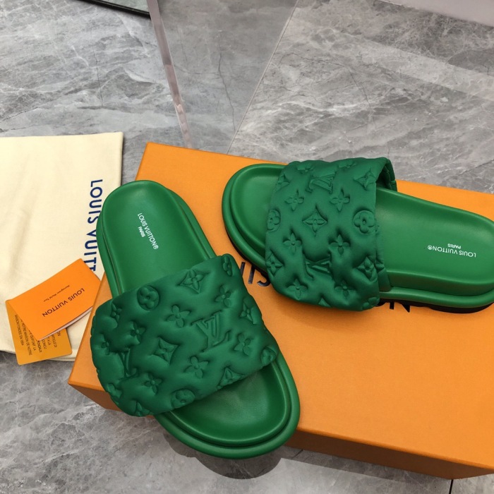 Louis Vuitton Pool Pillow Flat Comfort Slippers Size 36-46 5-Color