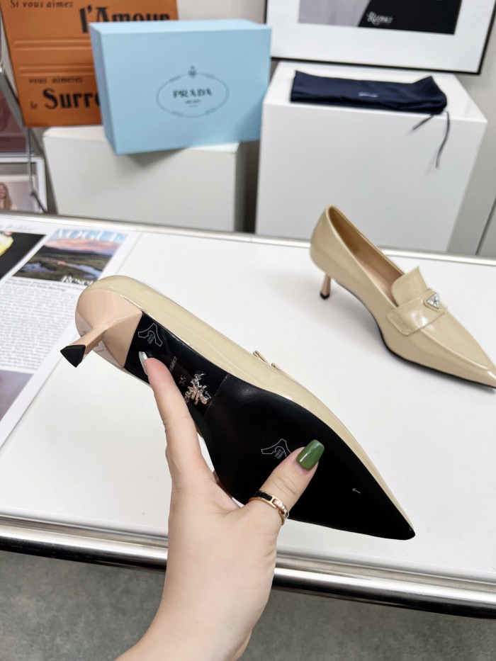 Prada Brushed Leather Slingback Pumps Size 35-41 3-Color