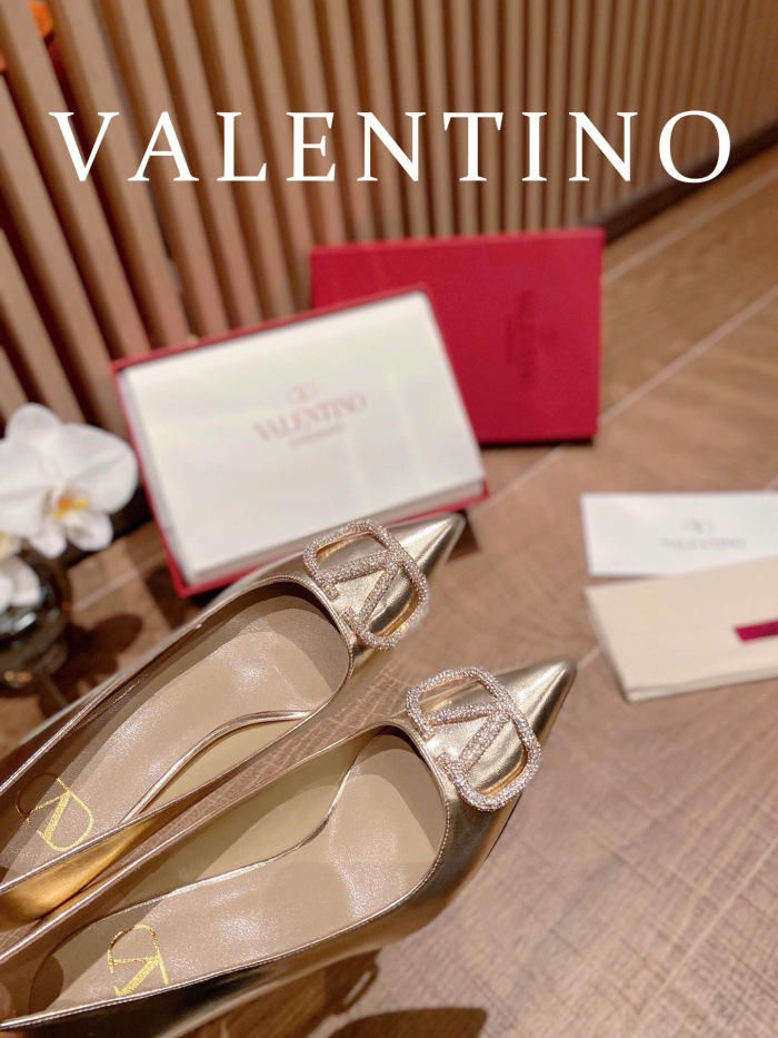 Valentino Vlogo Signature Satin Slingback Pumps Size 35-41 4-Color