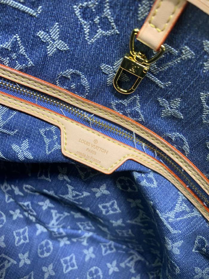 Louis Vuitton M40995 Neverfull Denim Cowboy Shopping Bags Size 32*29*17cm