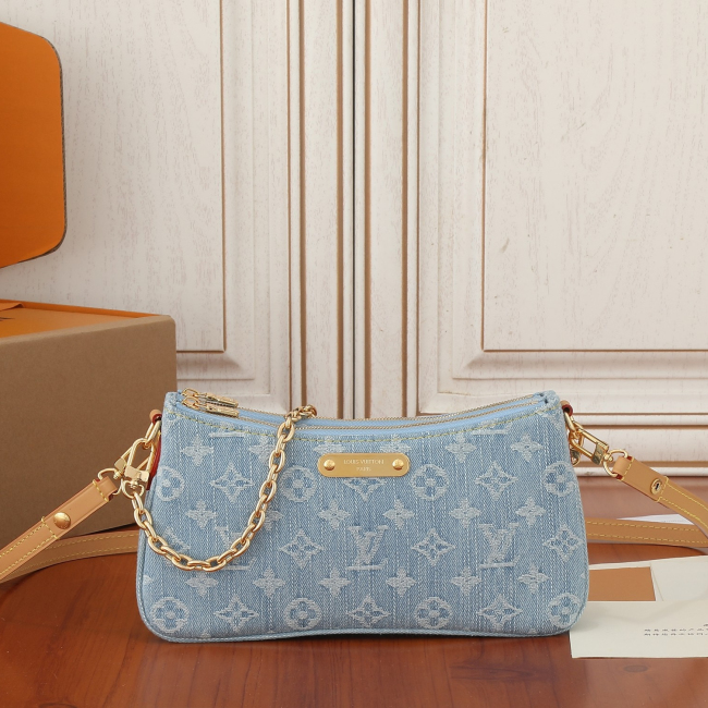 Louis Vuitton M83532 Liv Pochette Denim Cowboy Shoulder Bag Size 24.5*13.5*6.5cm