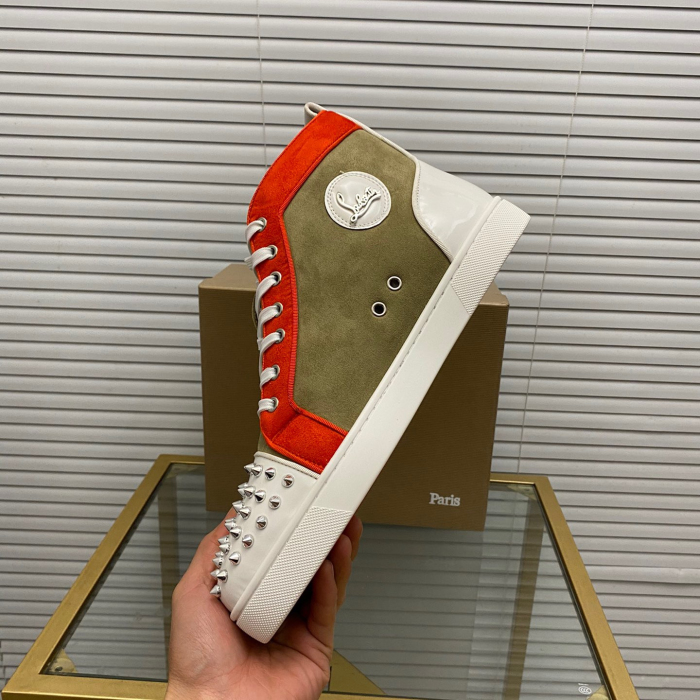 Christian Louboutin Lou Spikes High-Top Sneaker Size 36-46  9-Color