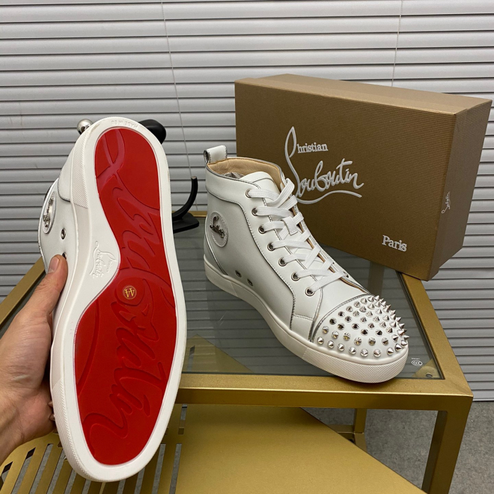 Christian Louboutin Lou Spikes High-Top Sneaker Size 36-46  10-Color