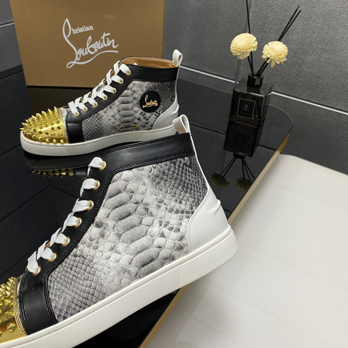 Christian Louboutin Lou Spikes High-Top Sneaker Size 36-46  10-Color