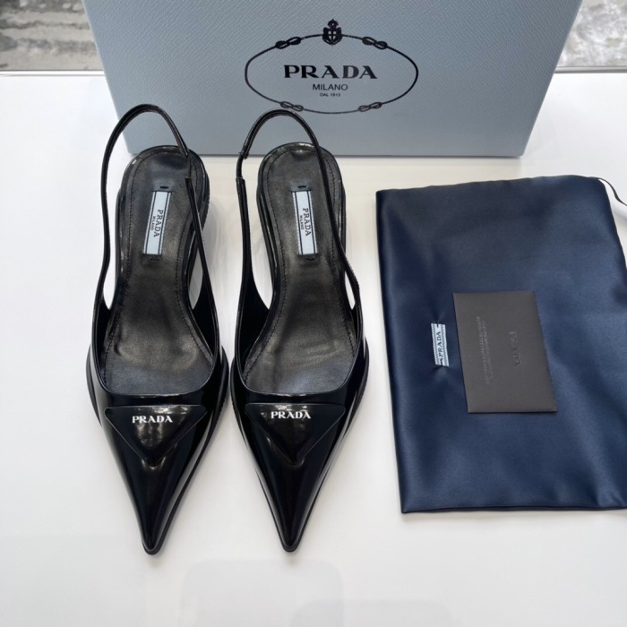 Prada Soft Padded Leather Slingback Pumps Size 35-41 4-Color