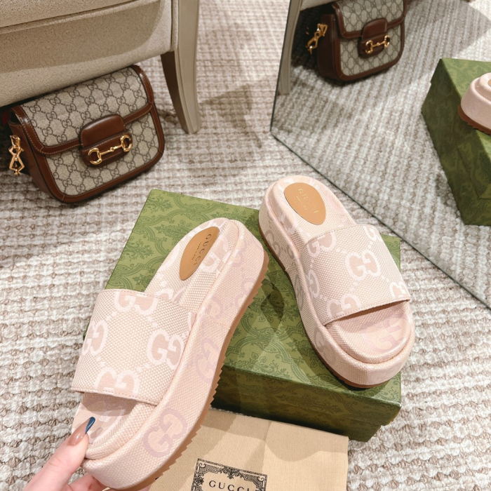 Gucci Platform Sandal Slippers Size 36-45  4-Color
