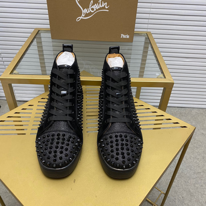 Christian Louboutin Louis Spikes High-Top Sneaker Size 36-46 10-Color