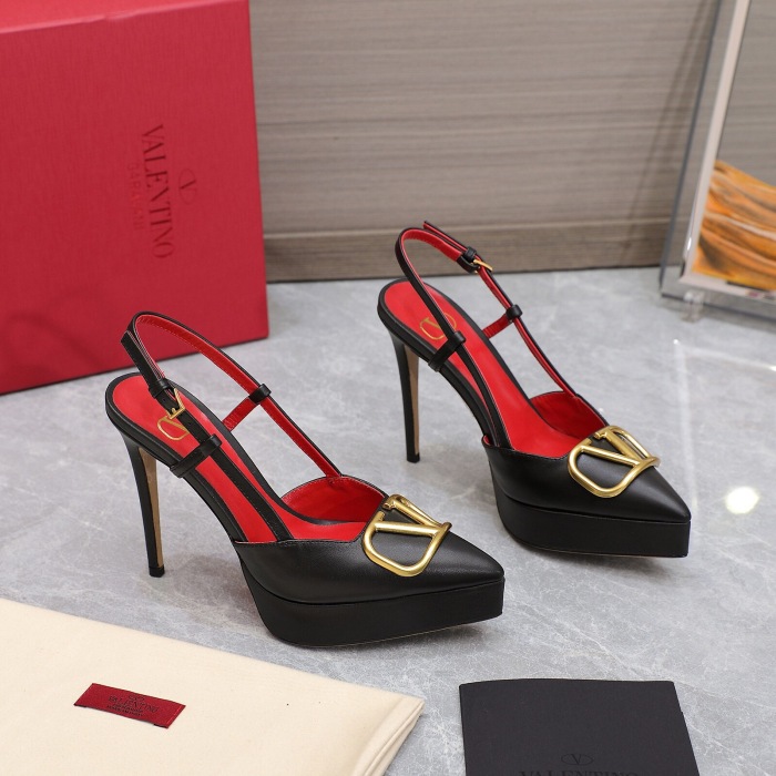 Valentino Vlogo Signature Calfskin Slingback Pumps Size 35-41 4-Color