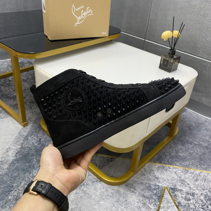 Christian Louboutin Louis Spikes High-Top Sneaker Size 36-46 4-Color