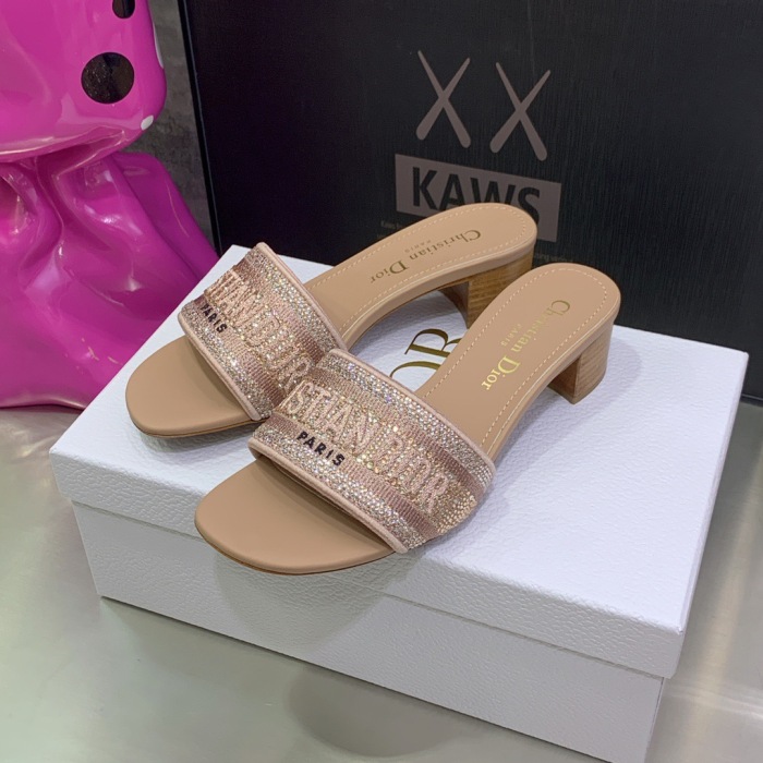 Dior Dway with Diamond Heeled Sandal Pumps Size 35-41 7-Color