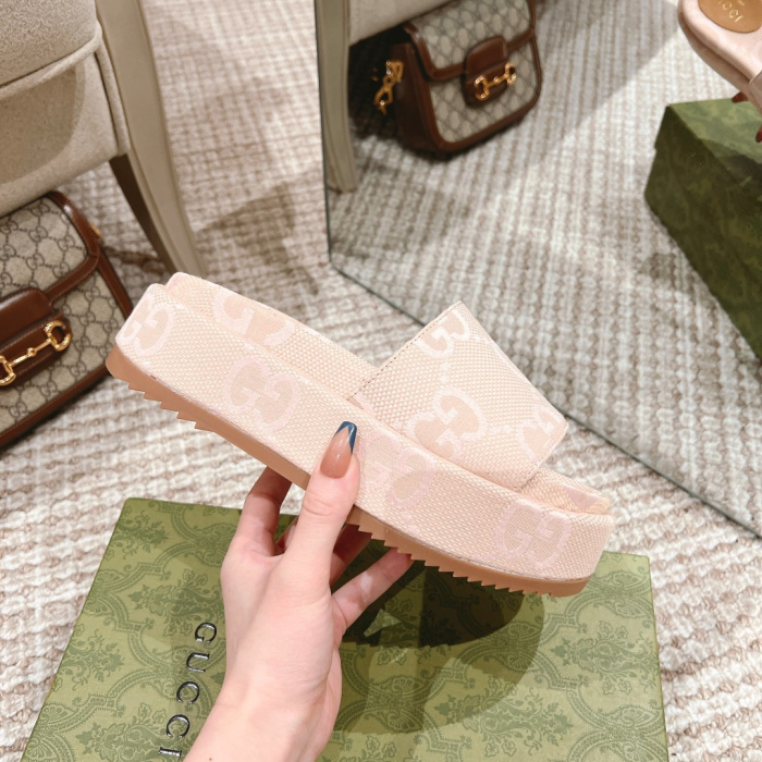 Gucci Platform Sandal Slippers Size 36-45  4-Color