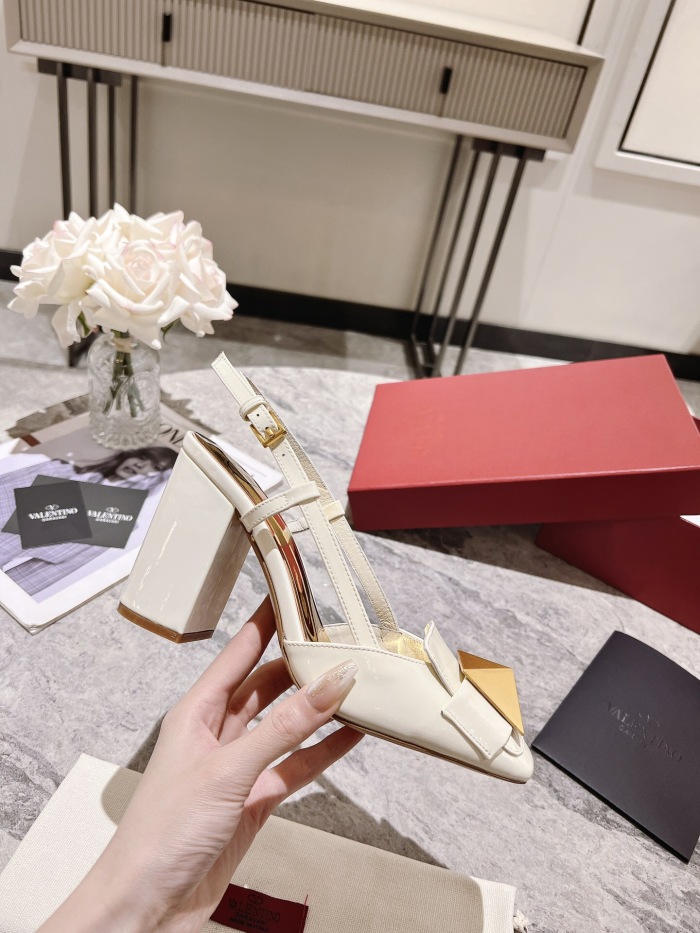 Valentino One Stud Patent Leather Slingback Pumps Size 35-41 4-Color
