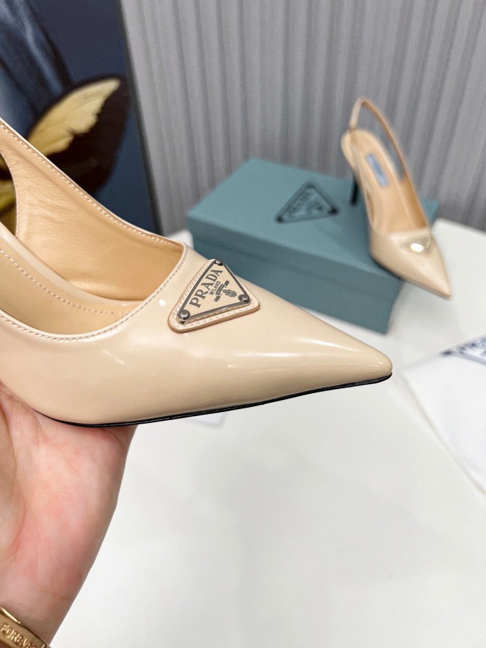 Prada Brushed Leather Slingback Pumps Size 35-41 8-Color