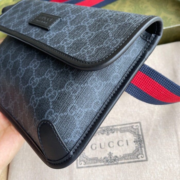 Gucci GG Supreme Black Belt Bags for Men Size 24*17*3.5cm