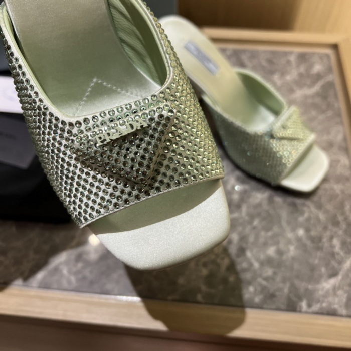 Prada Satin Pumps with Crystals Size 35-41 9-Color