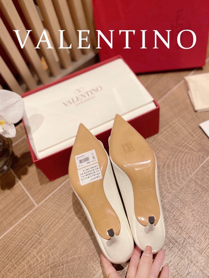 Valentino Vlogo Signature Patent Leather Slingback Pumps Size 35-41 4-Color