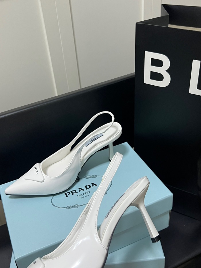 Prada Brushed Leather Slingback Pumps Size 35-41 3-Color