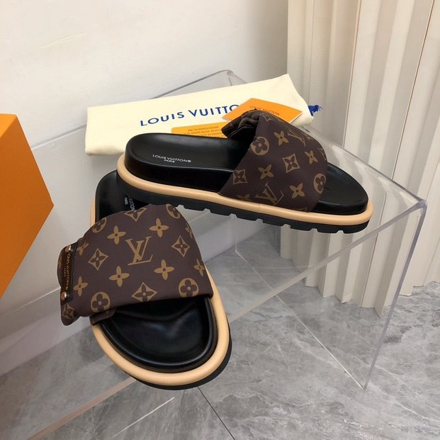 Louis Vuitton Pool Pillow Flat Comfort Slippers Size 36-46 5-Color