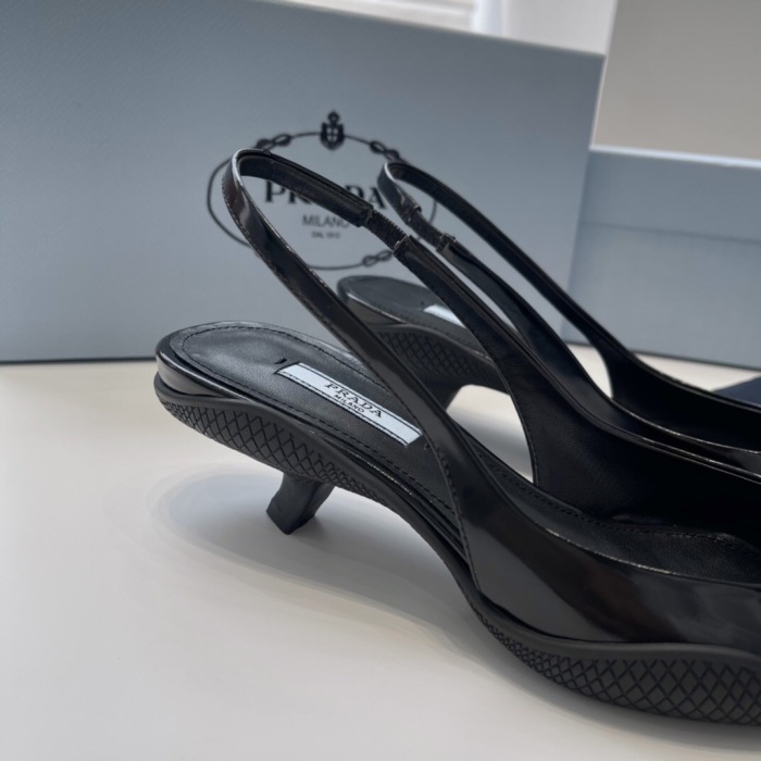 Prada Soft Padded Leather Slingback Pumps Size 35-41 4-Color
