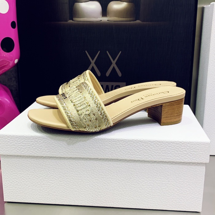 Dior Dway with Diamond Heeled Sandal Pumps Size 35-41 7-Color