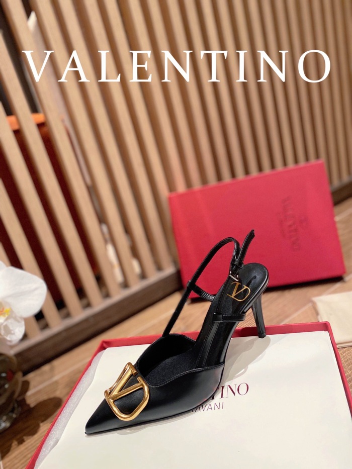 Valentino Vlogo Signature Calfskin Slingback Pumps Size 35-41 4-Color