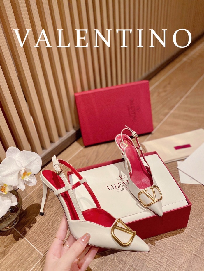 Valentino Vlogo Signature Calfskin Slingback Pumps Size 35-41 4-Color