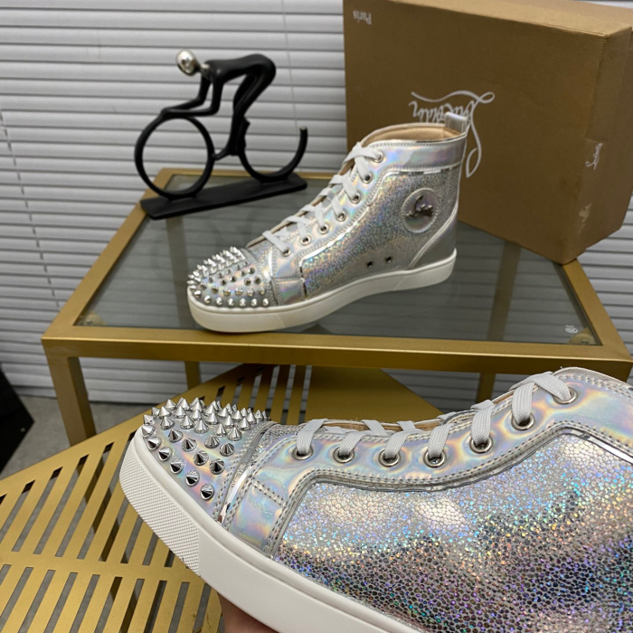 Christian Louboutin Lou Spikes High-Top Sneaker Size 36-46  10-Color