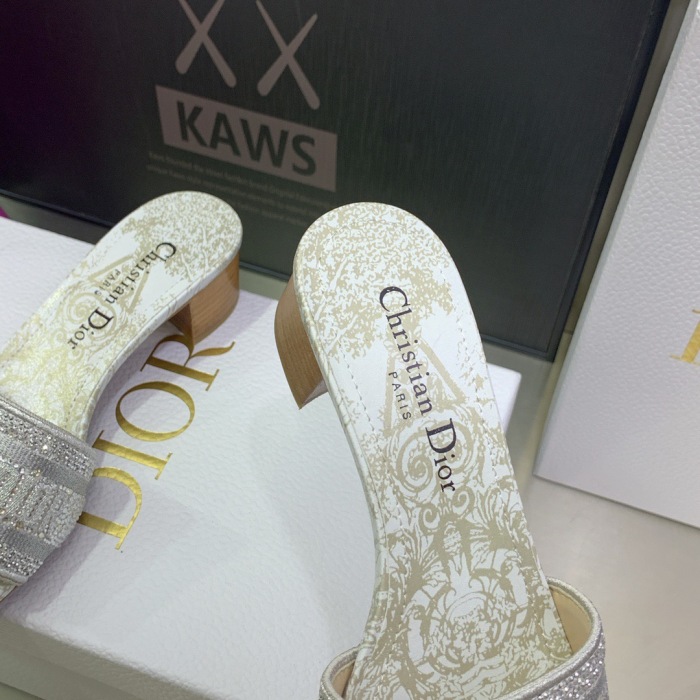Dior Dway with Diamond Heeled Sandal Pumps Size 35-41 7-Color