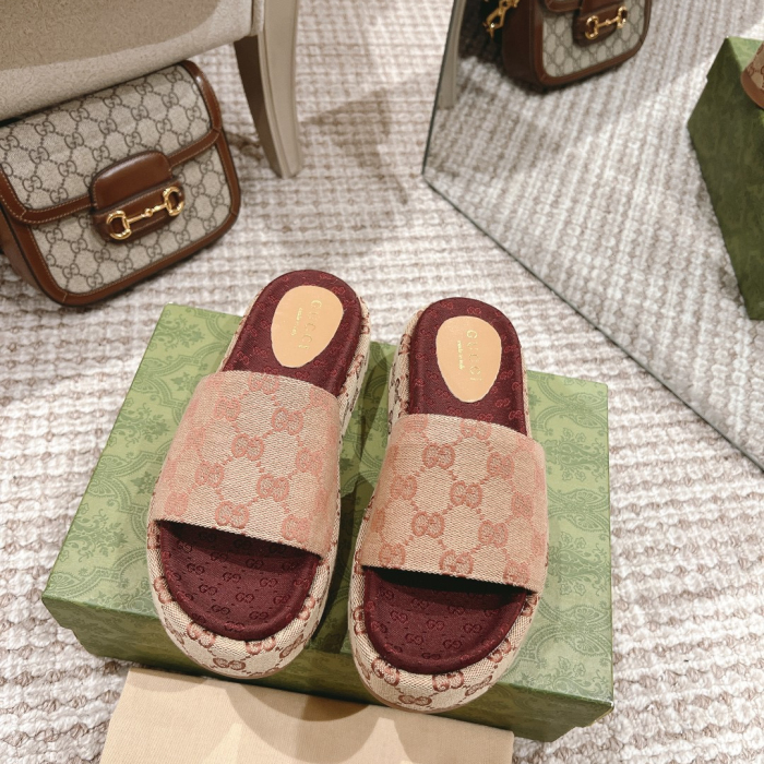 Gucci Platform Sandal Slippers Size 36-45  4-Color
