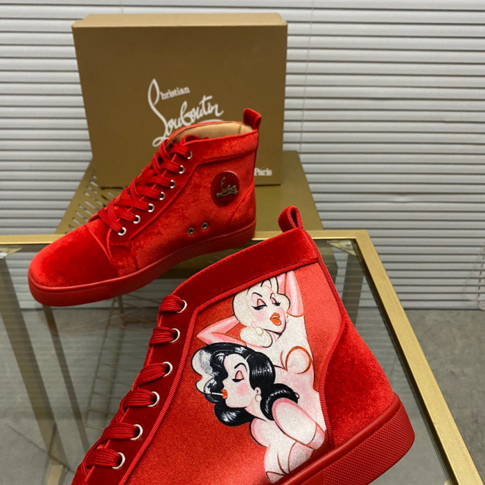 Christian Louboutin Louis High-Top Sneaker Size 36-46  7-Color