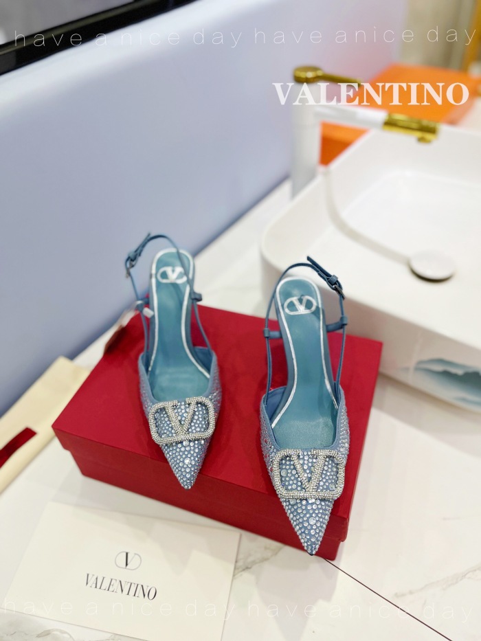 Valentino Vlogo Signature Satin Slingback Pumps Size 35-41 3-Color