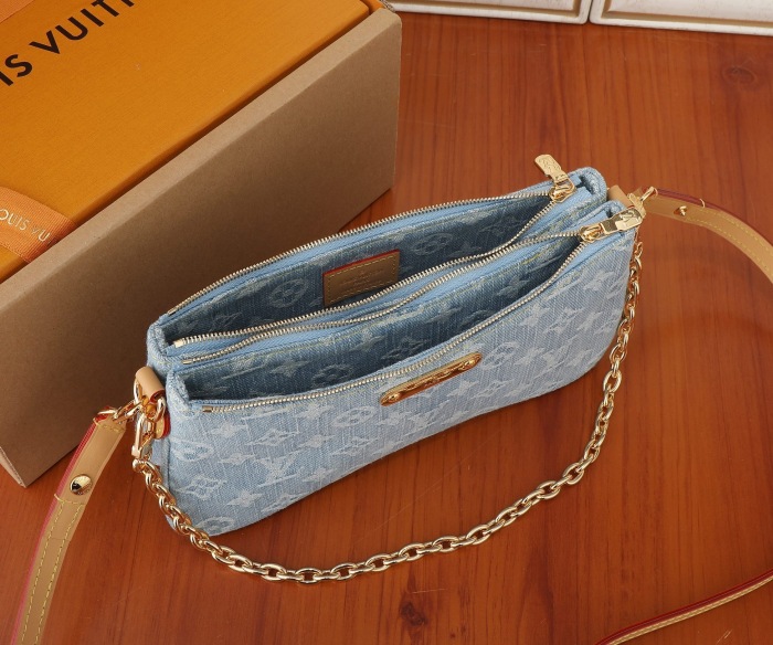 Louis Vuitton M83532 Liv Pochette Denim Cowboy Shoulder Bag Size 24.5*13.5*6.5cm