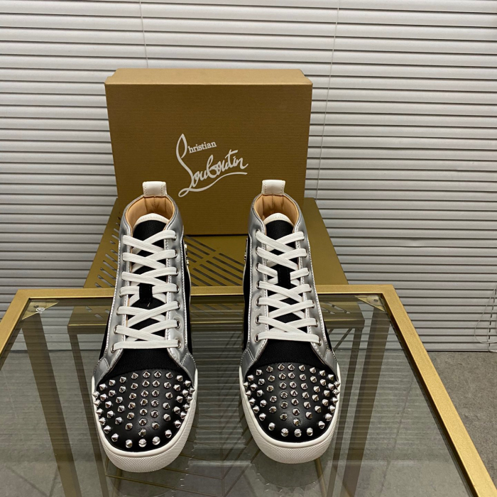 Christian Louboutin Lou Spikes High-Top Sneaker Size 36-46  10-Color