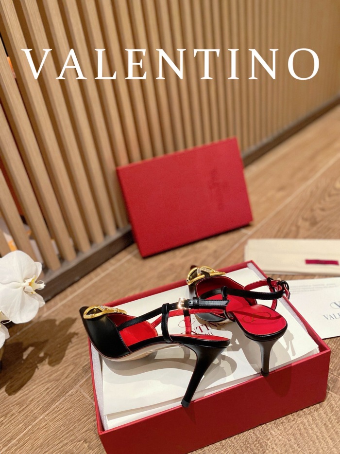 Valentino Vlogo Signature Satin Slingback Pumps Size 35-41 4-Color