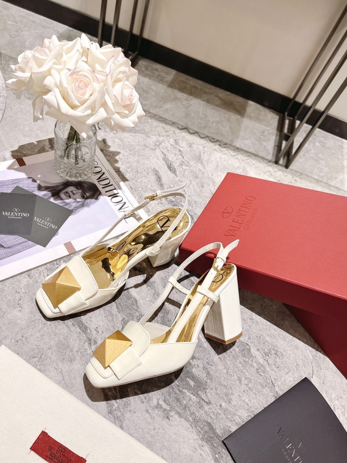 Valentino One Stud Patent Leather Slingback Pumps Size 35-41 4-Color