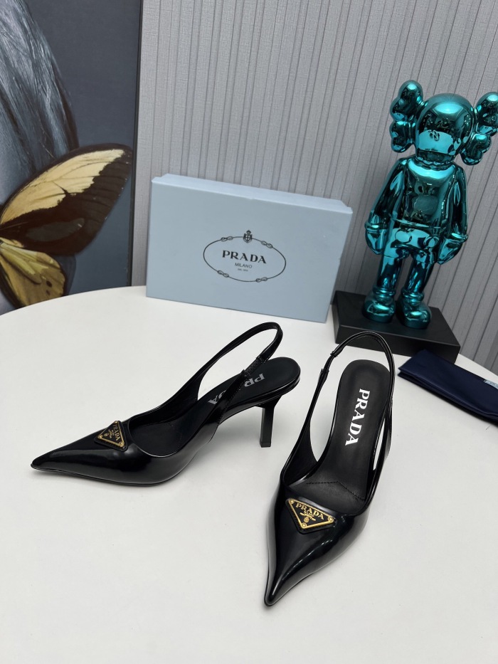 Prada Brushed Leather Slingback Pumps Size 35-41