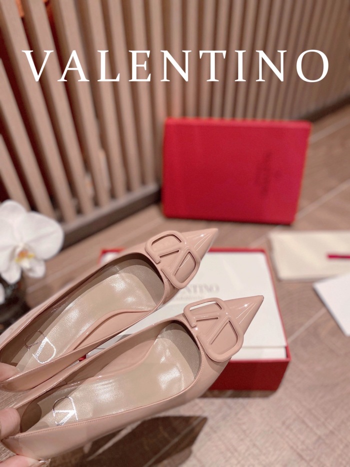 Valentino Vlogo Signature Patent Leather Slingback Pumps Size 35-41 4-Color