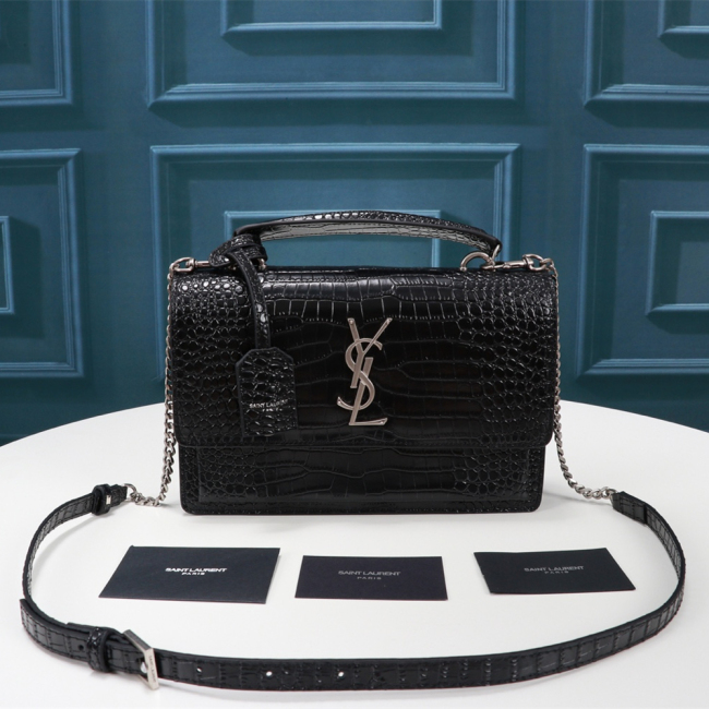 YSL Medium Sunset Women Shoulder Bags Size 25*18*5cm