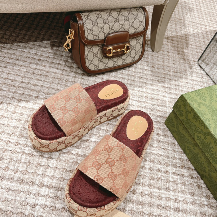 Gucci Platform Sandal Slippers Size 36-45  4-Color