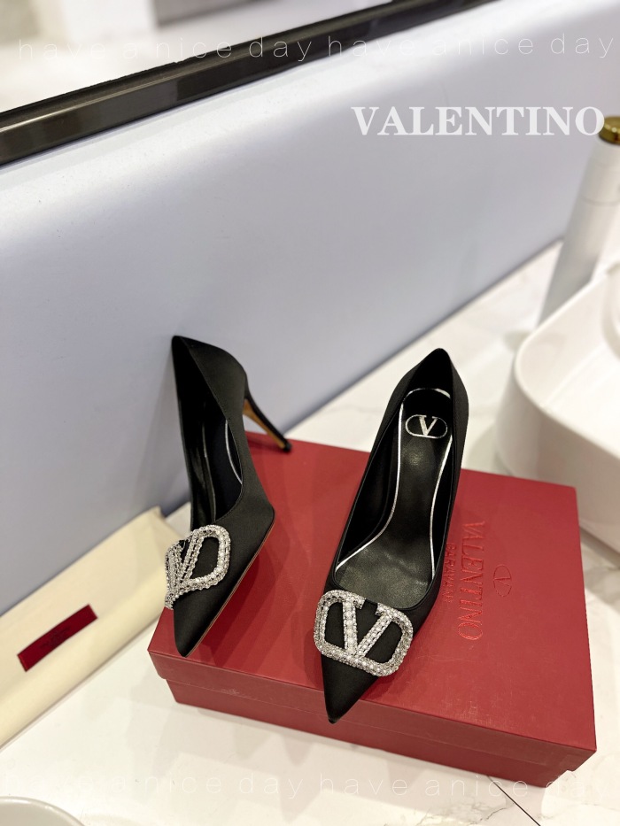 Valentino Vlogo Signature Satin Slingback Pumps Size 35-41 5-Color