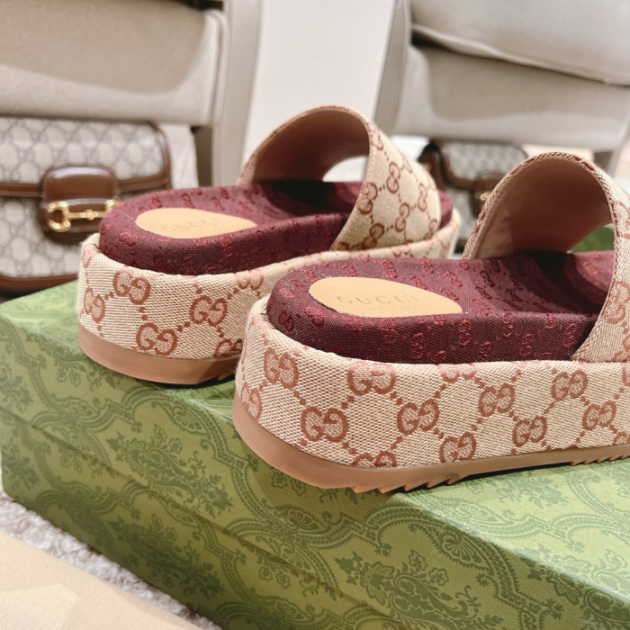 Gucci Platform Sandal Slippers Size 36-45  4-Color