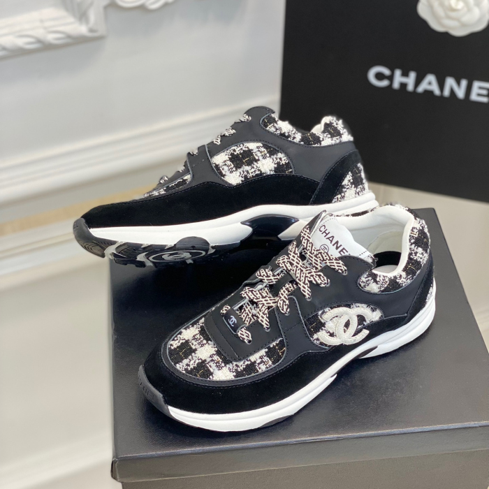 Chanel 2023 New Coton Tweed Sneaker Size 35-41  3-Color