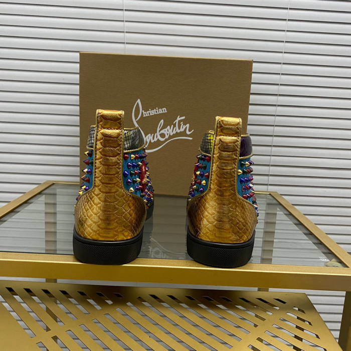 Christian Louboutin Louis Spikes High-Top Sneaker Size 36-46 10-Color